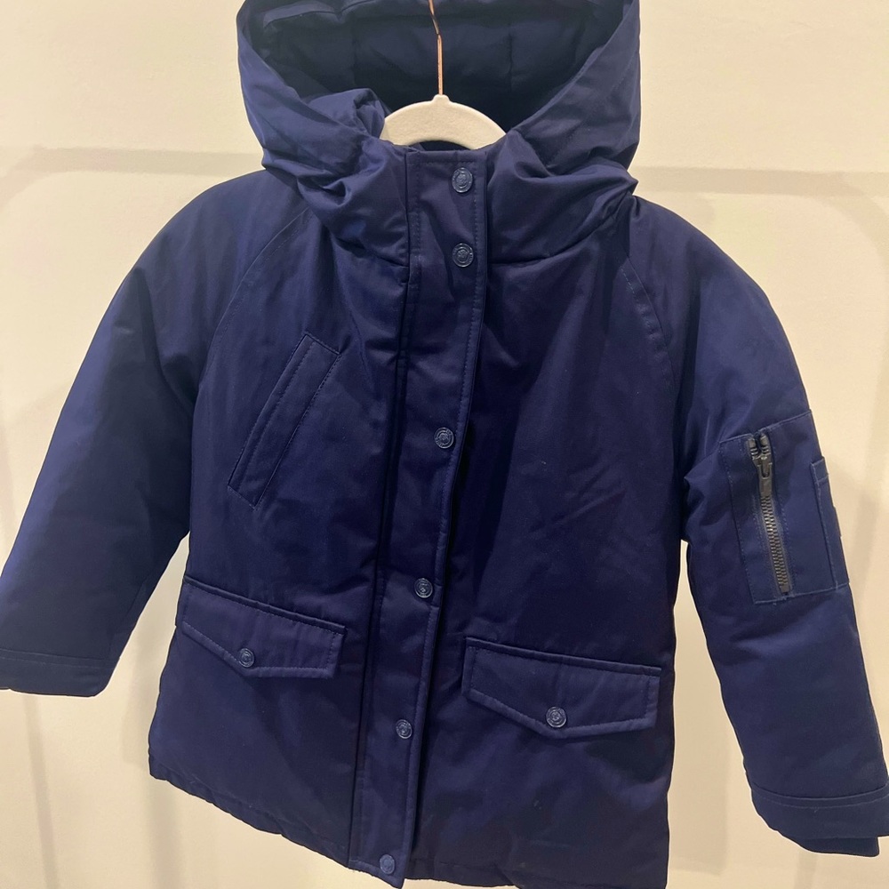 Kenzo little kids navy blue down padded jacket, size 6A